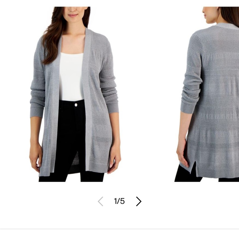 Alfani medium gray/silver cardigan. Brand new with tags. Subtle silver sheen.
